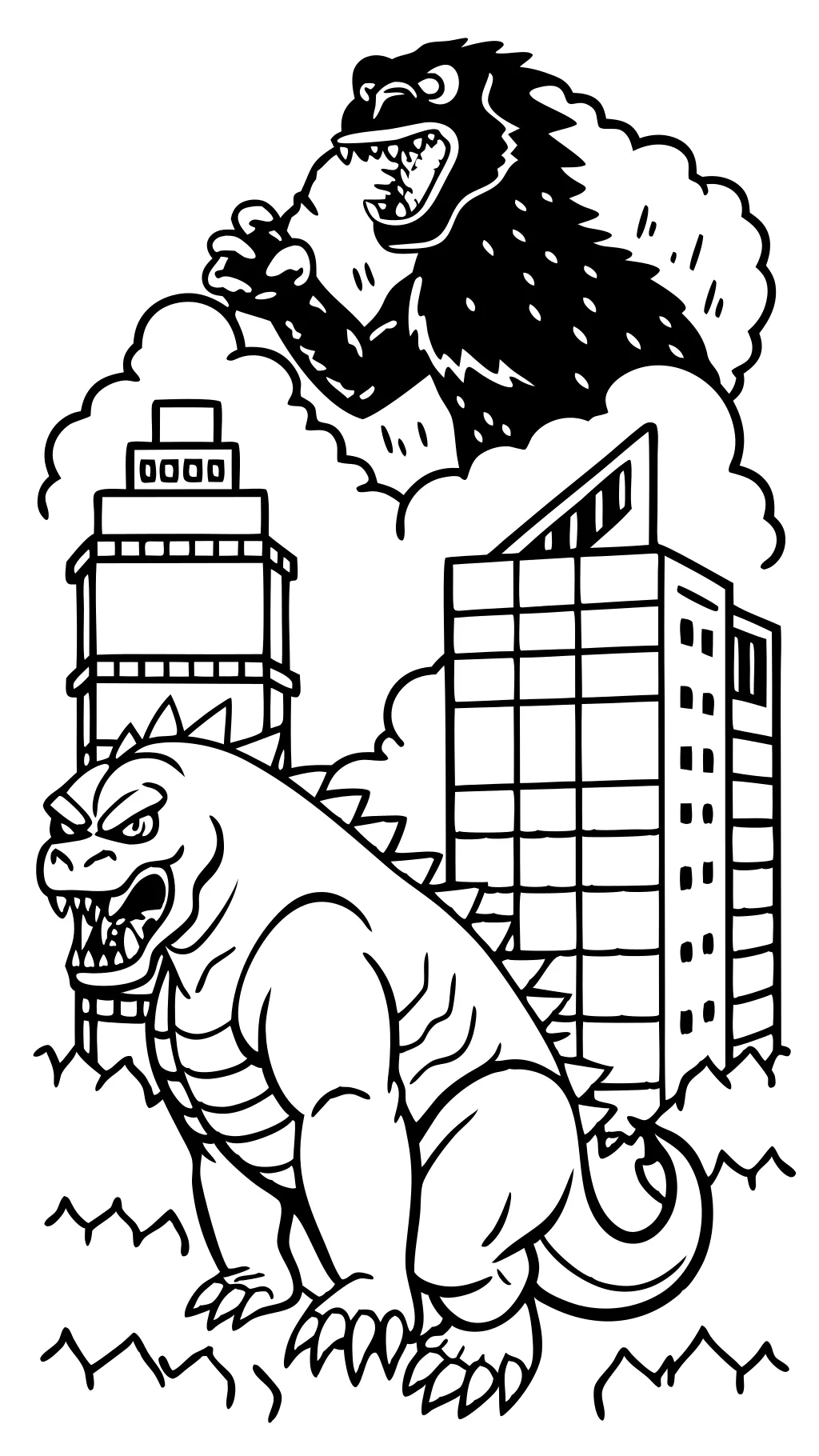 King Kong versus Godzilla Coloring Pages